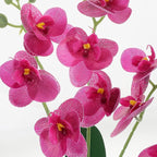 Faux Phalaenopsis Orchid Artificial Flower Branch Realistic Purple Silk Orchid Stem Indoor Living Room Tabletop Decor Prop