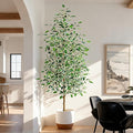 Bailikang 6FT Artificial Ficus Trees Indoor Faux Trees Indoor Fake Floor Plants Tall Artificial Tree with White Pot Faux Tree Fake Indoor Tree Silk Plants Artificial Trees for Home Decor Indoor