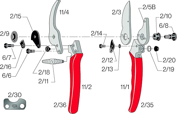 Felco Pruning Shears (F 11) - High Performance Swiss Made One-Hand Garden Pruner with Steel Blade