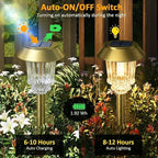 XMCOSY+ Solar Pathway Lights Outdoor - 4 Pack Auto On/Off 10-40 LM Dimmable Waterproof Outdoor Solar Lights for Yard Pathway Garden Driveway Walkway (Bronze)