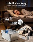 3 Gallon Stainless Steel Dog Water Fountain, BPA-Free Automatic Pet Water Dispenser with Quiet Pump, Easy to Clean, Large Capacity for Large Dogs and Multi-Pet Households