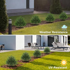 Artificial Cedar Topiary Ball Trees,16'' UV Resistant Fake Evergreen Shrubs Bushes Plants with Ground Spike 2 Set of Fake Plants for Outdoor Indoor Front Porch Garden
