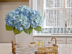 ZYTUYO 20in 4PCS Faux Blue Hydrangea Artificial Flowers Lifelike Latex Hydrangeas Faux Flower Heads Real Touch Fake Bouquet with Stem for Silk Floral DIY Home Office Party Table Decor