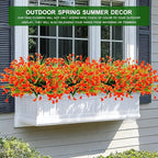TURNMEON 12 Bundles Calla Lily (240 Heads) Artificial Flowers for Outdoors, Fake Plants UV Resistant Faux Plastic Fake Flowers for Indoor Home Porch Yards Spring Summer Cemetery Decor(Orange Red)