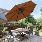 Blissun 9' Outdoor Patio Umbrella, Outdoor Table Umbrella, Yard Umbrella, Market Umbrella with 8 Sturdy Ribs, Push Button Tilt and Crank