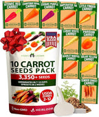 HOME GROWN Rainbow Carrot Seeds 10 Variety Mix 3350+ Heirloom Non-GMO Seeds for Planting, High Germination, Multi-Color Gourmet Root Vegetables, Kids Garden, Crunchy Fresh Eating (Daucus carota)
