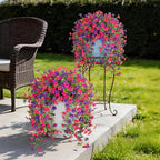 Fake Artificial Hanging Flowers for Outdoors Decoration, 2 PCS Faux UV Resistant Artificial Outdoor Flowers, Fake Plants Look Real Daisy No Fade Spring Decor for Porch Home Patio Balcony and Yard