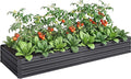 Outsunny Galvanized Raised Garden Bed, 8' x 3' x 1' Metal Planter Box, for Growing Vegetables, Flowers, Herbs, Succulents, Gray