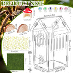 Hysagtek Jumping Spider Enclosure - Acrylic Arboreal Tarantula Enclosure Small Reptile Terrarium with Magnetic Door, Clear Jumping Spider Enclosure Accessories