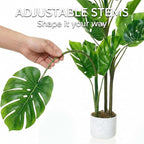 Garvee 3.6FT Artificial Monstera Plant in Pot, Fake Decorative Evergreen Potted Floor Tree, Indoor Faux Tropical Plants for Living Room Porch Entryway Office, No Assembly