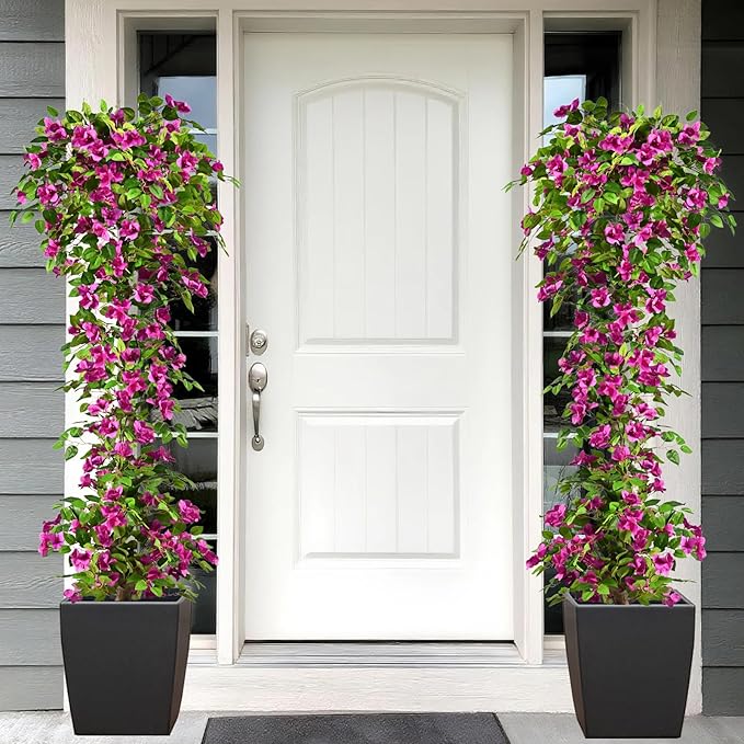 Artificial Bougainvillea Tree -6FT Faux Bougainvillea Tree with Realistic Flowers, Tall Fake Flower Tree for Indoor or Outdoor Decor, Silk Floral Plant for Living Room, Porch, Garden (Purple)
