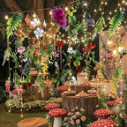 Suncalla 6 Pcs 35.4ft Hanging Flowers Garlands Backdrop Lighted Floating Fake Wildflower Vines LED Floral Garland Ceiling for Spring Wedding Bridal Shower Birthday Graduation Party(Fresh,Multicolor)