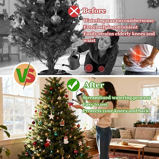 2 Sets Christmas Tree Watering Funnel, Reusable Christmas Tree Watering System with 5 Feet Hose and Funnel Convenient Xmas Tree Watering Device Plant Watering Tool for Indoor Outdoor Plants