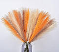 LSKYTOP Orange Pampas Grass Decor,23Inch 12pcs Faux Pampas Grass Bouquets Artificial Pampas Fake Pampas Flower for Home Living Room Bedroom Vase Decor