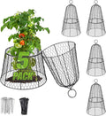 Cloche Plant Protectors from Animals - 17.3"Hx11.8"D Chicken Wire Plant Covers with Removable Flip-Top Design, Rustproof Metal Garden Cloches Keep Rabbits, Squirrels, Deers, Birds Out - 5 Pack