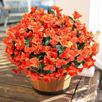 Artificial Flowers for Outdoors Spring Summer Porch Decor, 4 Bundles Fake Bougainvillea Realistic Silk Flowers for Outside UV Resistant Faux Outdoor Plants for Planters Patio Yard Balcony Home, Orange