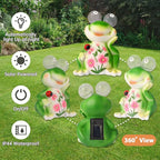 ASTRAEUS Solar Frog Statue Garden Light Figurine Outdoor Decor with 5 LED Lights Lawn Decor Statue Unique Christmas Birthdays Housewarming Gift for Patio, Balcony, Yard