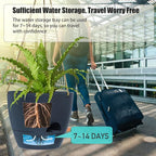 SwinDuck 8 inch Hanging Planters, 2 Pack Self Watering Hanging Pots with 20oZ Deep Reservoir for Indoor Outdoor Plants Flowers, Black
