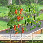 Cucumber Trellis for Raised Bed, Rifny 16.5 x 60 Inch Metal Trellis for Climbing Plants Outdoor with Plant Clips Twist Ties, Garden Plant A-Frame Trellis for Vegetable Pea Tomato (Green, 2 PCS)
