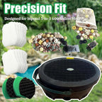 PurifyLogix 18PCS Pond Filter Kits for Pennington Inpond 5-in-1 600 Pump | 12 Polymer Wool Pads, 4 Foam Filter, 2 Media Packs(Activated Carbon, Bio-Balls), Maintenance Kits for Aquagarden 600 model