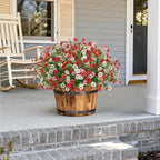 INXUGAO Artificial Fake Flowers Plants for Outdoor Spring Summer Decor, 12 Bundles Faux Silk Flowers for Outdoor Outside Planter Colorful Daisy UV Resistant Look Real for Front Door Porch Patio Yard