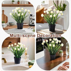 3 Pack Fake Small Plant in Pot Artificial Potted Flowers for Home Decor Fake Flower Plant Greenery Mini Faux Plant for Indoor Bedroom Living Room Office Shelf Bathroom Farmhouse Decor (Type 3)