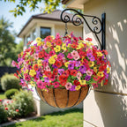 Alupssuc 48 Bundles Artificial Flowers for Outdoors Decoration, UV Resistant Silk Faux Daisy Flora Spring Fake Plastic Plants Greenery for Outside Indoor Yard Home Porch Window Box Decor, Mix 5 Colors