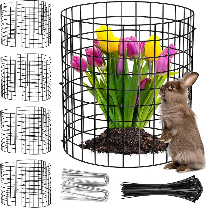 UNIFAMILY 15 Pcs Plant Protectors from Animals, 5 Packs Metal Plant Cage to Keep Animals Out, 16x 12 in Plant Protector from Rabbits, Chicken Wire Cages for Vegetables from Rabbits Squirrels Chickens