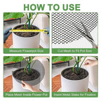6 Pack Plant Pot Soil Cover Grids with 24 U-Shaped Nails, 11.8 Inch Cuttable Cat & Animal Digging Stopper, Indoor Outdoor Soil Protector for Potted Plants