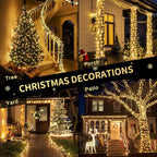 JMEXSUSS 200 LED String Lights Indoor Outdoor Clear Wire, Connectable Warm White Christmas String Lights for Bedroom, 66 Ft Twinkle Fairy Light Plug in for Wedding Home Tree Yard Patio Spring Decor