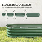 Outsunny 6.5' x 2' x 1' Galvanized Raised Garden Bed Kit, Outdoor Metal Elevated Planter Box with Safety Edging, Easy DIY Stock Tank for Growing Flowers, Herbs & Vegetables, Green
