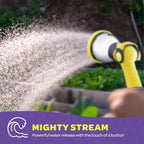 Hose Nozzle [Yellow] Heavy Duty Hose Sprayer With 10 Adjustable Watering Patterns. Thumb Control Design, Comfortable Ergonomic Grip, Garden Hose Nozzle for Watering Plants & Lawns/Fun showers/Cleaning