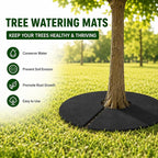 12 Pack 28 Inch Tree Mulch Rings, Non-Woven Weed Barrier Protector Circles, Round Plant Root Mat for Moisture Retention & Easy Installation