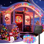 Minetom Solar String Lights for Outside, 33Ft 100 LED Outdoor Solar Fairy Lights, 8 Modes Balcony Lights for Tree Patio Christmas Party Wedding Decor (Multicolor)
