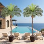 6ft Tall Artificial Phoenix Palm Tree for Outdoor Indoor Decor, Large Faux Coconut Silk Palm Tree Tropical Fake Tree Perfect for Outside Patio Poolside Home Office Decor (Set of 2)