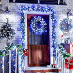 JMEXSUSS 66ft 200 LED Blue and White Outdoor Christmas String Lights, Expandable for Tree, Party, Home Decorations