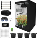 3x3 ft Grow Tent Complete Kit, All-in-One Fan with Activated Carbon Filter, 240W Full Spectrum LED Grow Light, 32"x32"x63" High-Reflective 1680D Diamond Mylar Tent and Smart Controller-1
