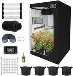 3x3 ft Grow Tent Complete Kit, All-in-One Fan with Activated Carbon Filter, 240W Full Spectrum LED Grow Light, 32"x32"x63" High-Reflective 1680D Diamond Mylar Tent and Smart Controller-1