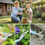 Garden Tool Set, 17-Piece Garden Tools with Floral Print, 304 Stainless Steel Garden Tools Set, Gardening Kit Gardening Gifts for Women, Blue