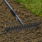 63'' Bow Rake Heavy Duty Garden Rake with Stainless Steel Handle, Tines Metal Head Rake Tool for Loosening Soil Gathering Leaf Leveling Lawn Farming Land Management Yarn Thatch Rake