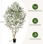 FEELEAD Faux Olive Tree 9ft - Realistic 9 Feet (108in) Artificial Olive Tree, Fake Olive Tree with Lifelike Leaves & Textured Branches, Olive Trees Artificial Indoor for Living Room, Office