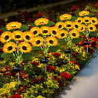 EDOF 2 Pack with 12 Sunflower Solar Lights Outdoor Garden Decor,Solar Flowers Lights Waterproof,Sunflowers Gifts for Mom Women Grandma Birthday,Decorative Stakes Lights for Landscape Yard Patio Lawn