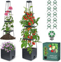 MYMULIKE Raised Garden Bed Tomato Planter with Trellis, 58" Tomato Cage for Climbing Vegetables Plant, Self Watering Pots for Indoor Plants Garden Pots Patio Greenhouse Indoor Outdoor