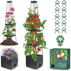 MYMULIKE Raised Garden Bed Tomato Planter with Trellis, 58" Tomato Cage for Climbing Vegetables Plant, Self Watering Pots for Indoor Plants Garden Pots Patio Greenhouse Indoor Outdoor
