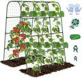 Nexum Cucumber Trellis for Raised Bed, 63"x47.2" U-Shape Garden Trellis for Climbing Plants Outdoor with Climbing Net, Metal Arch Plant Support for Cucumbers Tomatoes Peas Beans