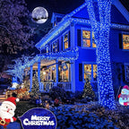 JMEXSUSS 200 LED Blue Christmas Lights Outdoor, Expandable 66ft Blue String Lights Green Wire, 8 Modes Twinkle Xmas Tree Light Plug in for Party Indoor Ceiling Beroom Patio Fence Yard Decor