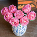 DUYONE Fake Flowers for Decoration Home Decor Artificial Flowers Austin Rose Peony Latex Fake Flower Living Room Decoration Vivid Pink Roses Peonies (Rose red 4pcs)