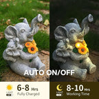 Elephant gifts for Women, Solor Garden Statue, Elephant and Sunflower Figurine with Lights, Outdoor Decorations for Yard Backyard Patio Porch, Gifts for Mom Daughter Grandma Friend Gardener