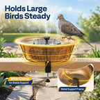VIVOHOME Deck Mounted Bird Bath with Solar Fountain, Outdoor ABS Birdbath Bowl with Adjustable Metal Clamp, Solar Powered Pump for Railing, Fence, Balcony, 1.45 Gallons, Copper