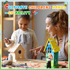 Liliful 4 Pack Birdhouse Crafts for Kids, Wooden Creative DIY Bird House Kits Arts and Crafts Set for Kids and Adults, Spring Birthday Gifts for Toddlers Ages (Holiday Style)